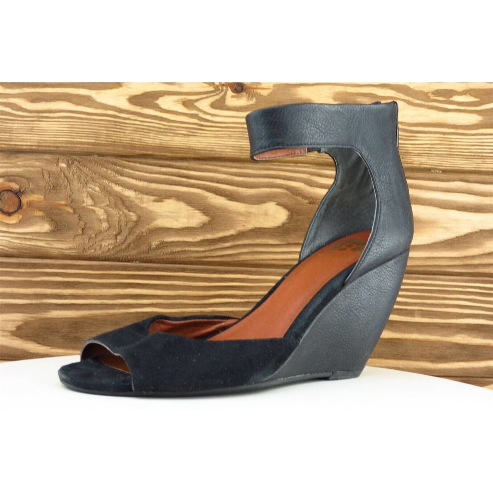 BC Sz 7.5 M Black Ankle Strap Synthetic Women‎ Sandals